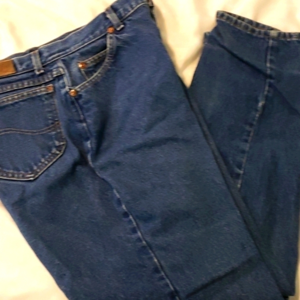 Vintage Lee USA Jeans Extra High Rise Waist 16P 30x 28 Mom Jeans Straight Leg